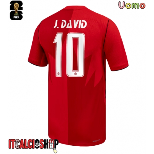Canada Jonathan David #10 Prima Maglia Mondiali 2026 Manica Corta